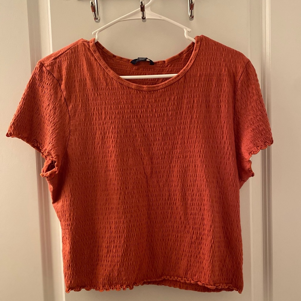 Blush ruffled crop top in great condition from AE.